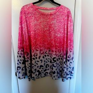 Pink cheetah top size 2X new without tag